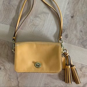 Classic Coach crossbody bag - small, mustard color